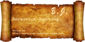 Berkovics Jusztina névjegykártya